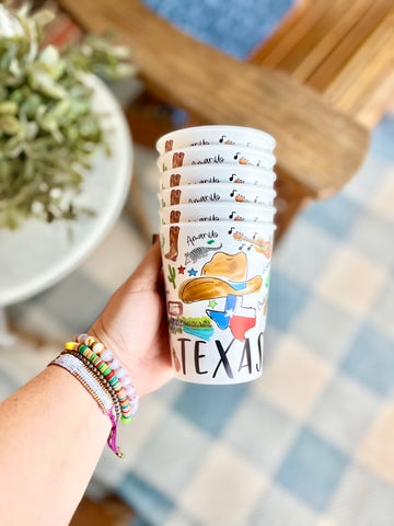 State of Texas Reusable Cups, Set of 6