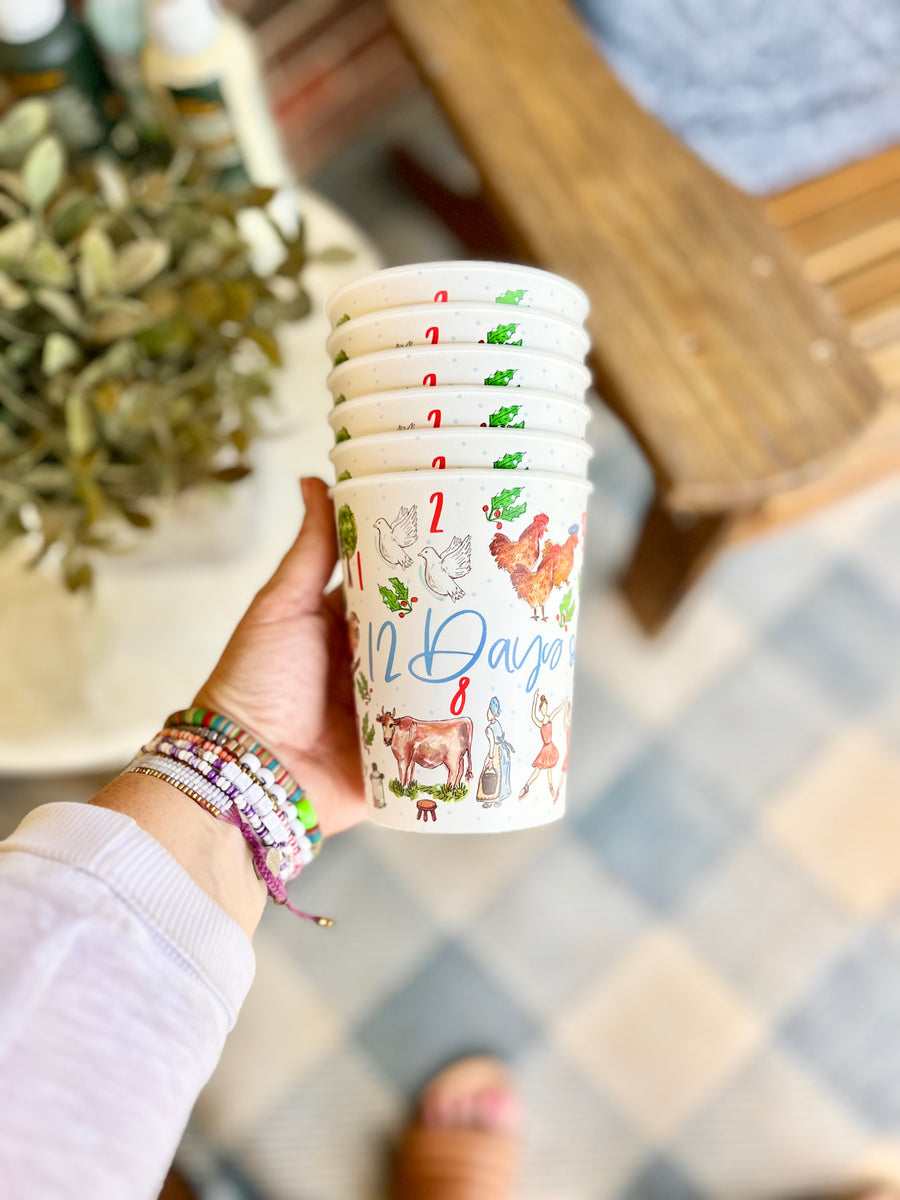 12 Days of Christmas Reusable Party Cups-Set of 6