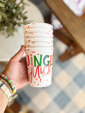 Festive Jingle Juice Reusable Party Cups-set of 4