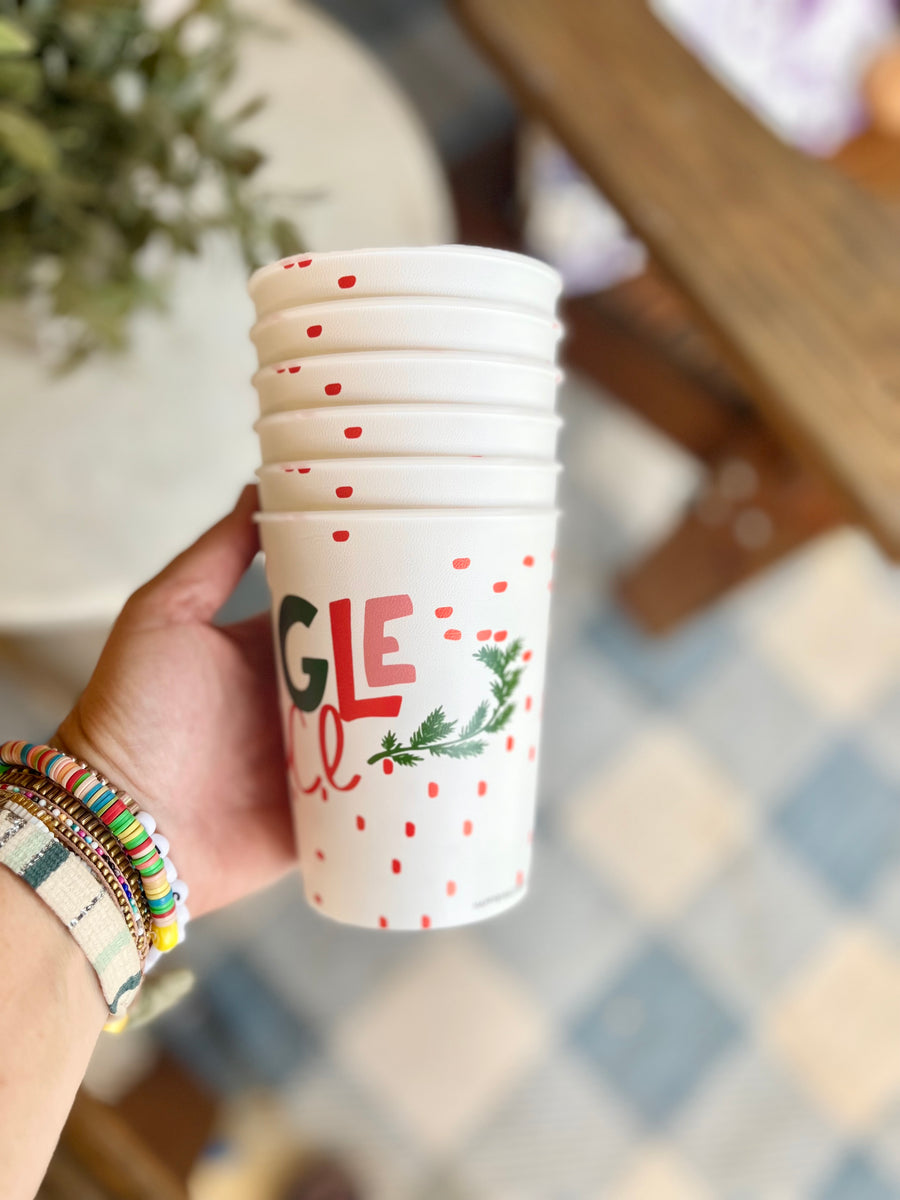 Festive Jingle Juice Reusable Party Cups-set of 6
