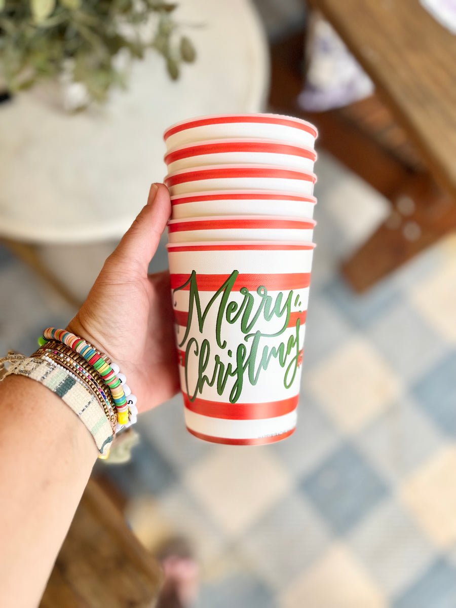 Festive Merry Christmas Reusable Party Cups-Set of 6