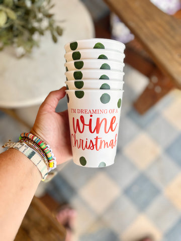 Dreaming Of A Wine Christmas Reusable Party Cups-Set of 6