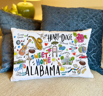 State of Alabama Double Sided Lumbar Pillow