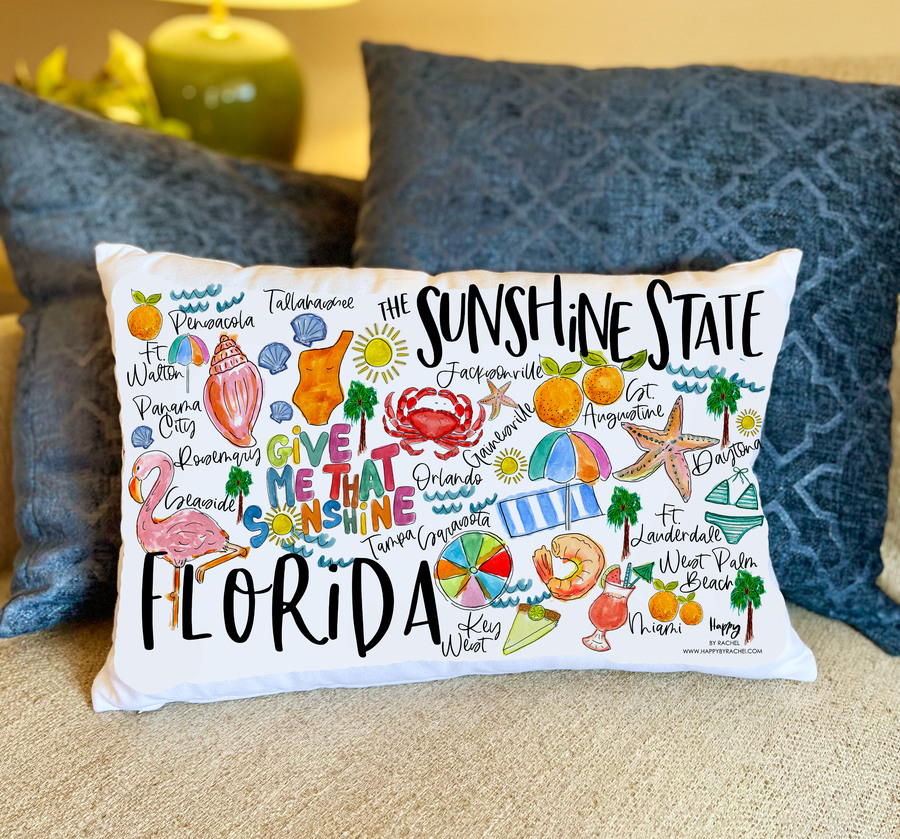 State of Florida Double Sided Lumbar Pillow