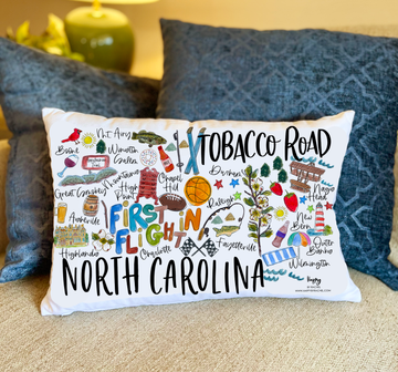 State of North Carolina Double Sided Lumbar Pillow