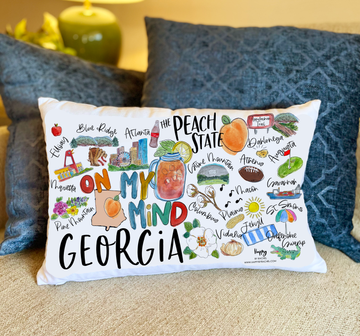 State of Georgia Double Sided Lumbar Pillow