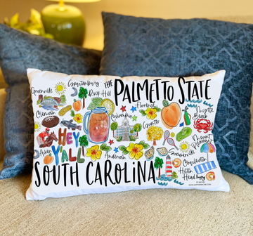 State of South Carolina Double Sided Lumbar Pillow