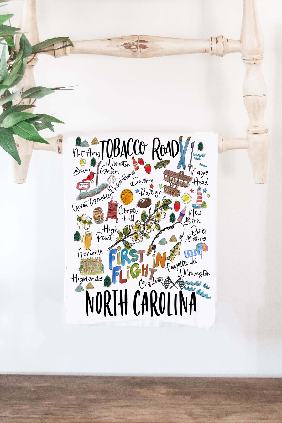 The State of North Carolina Tea Towel