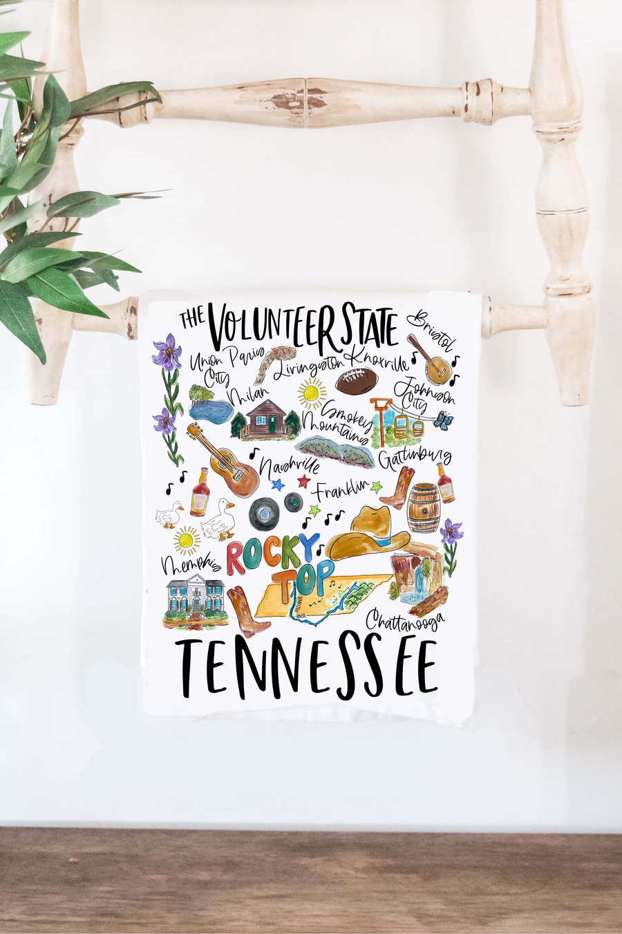 The State of Tennessee Tea Towel