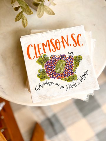 Clemson, SC Tailgate Napkins-Pack of 20-Lunch Size-Full Color-BRAND NEW!