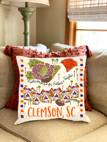 Clemson Double Sided Pillow