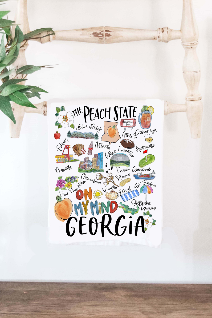 The State of Georgia Tea Towel