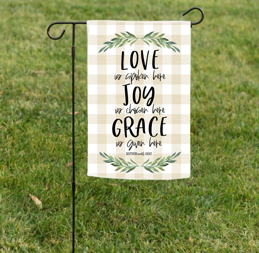 Love Grace & Joy Double Sided Garden Flag