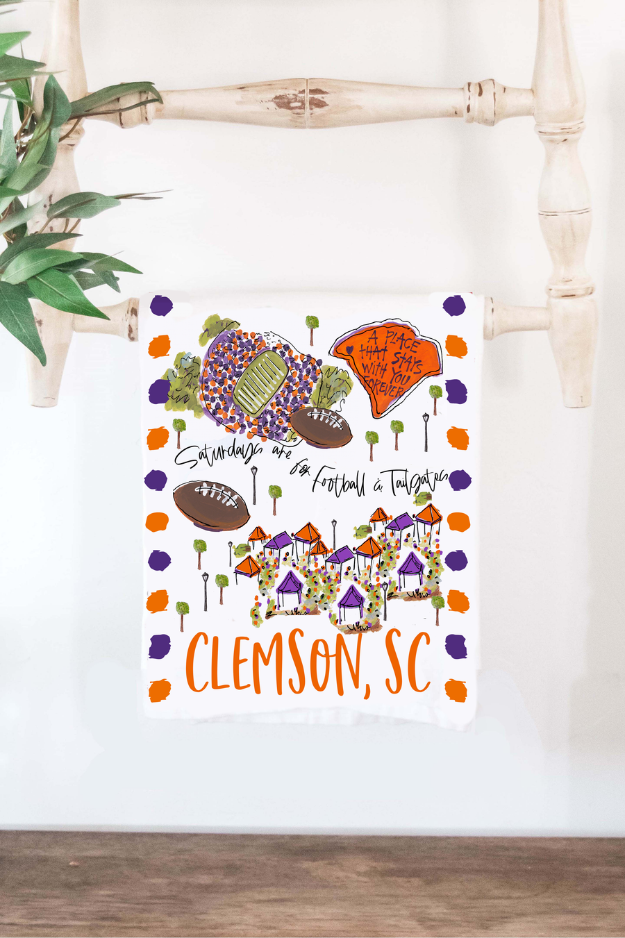 Clemson, SC Tea Towel