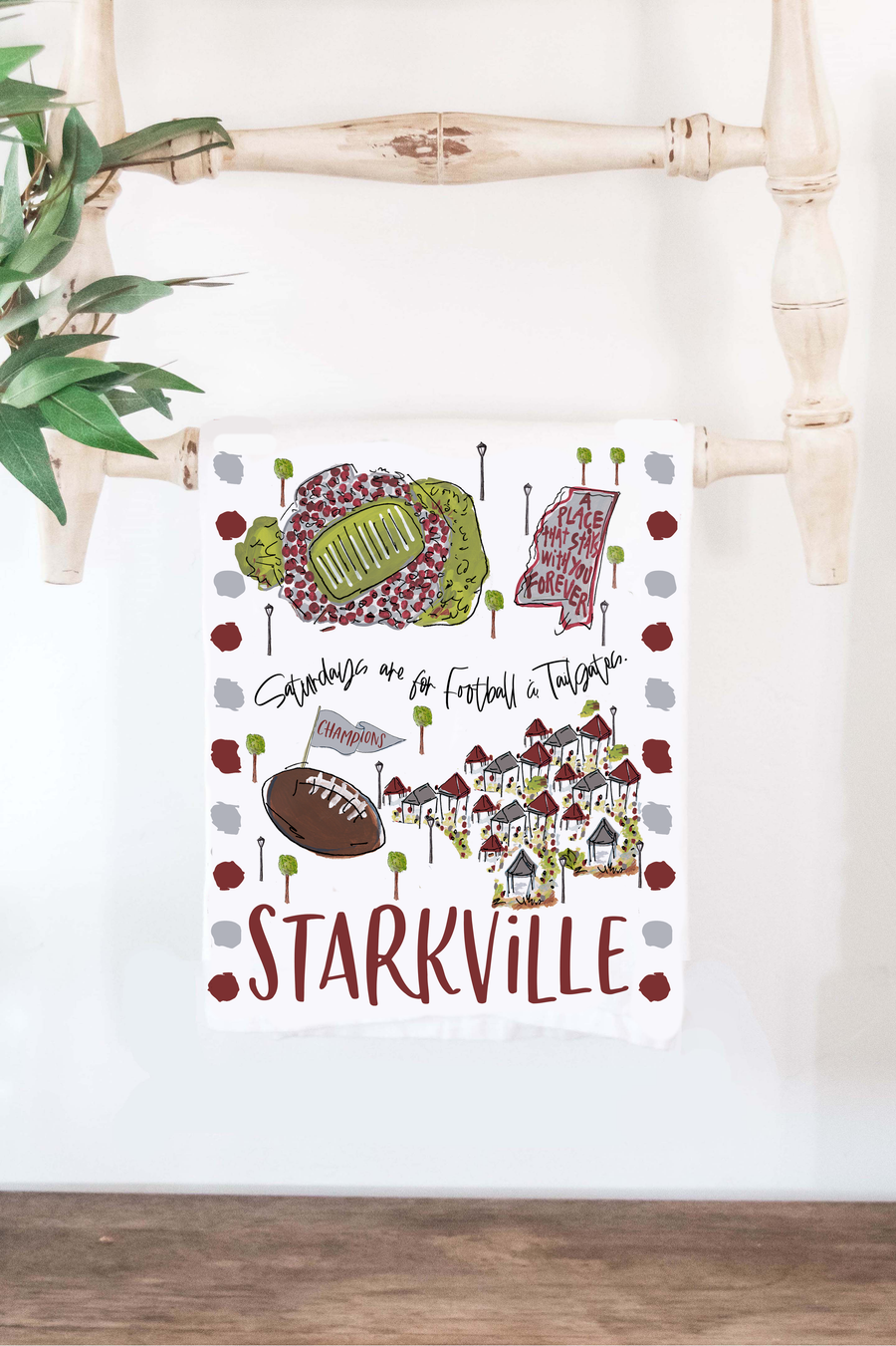 Starkville, MS Tea Towel
